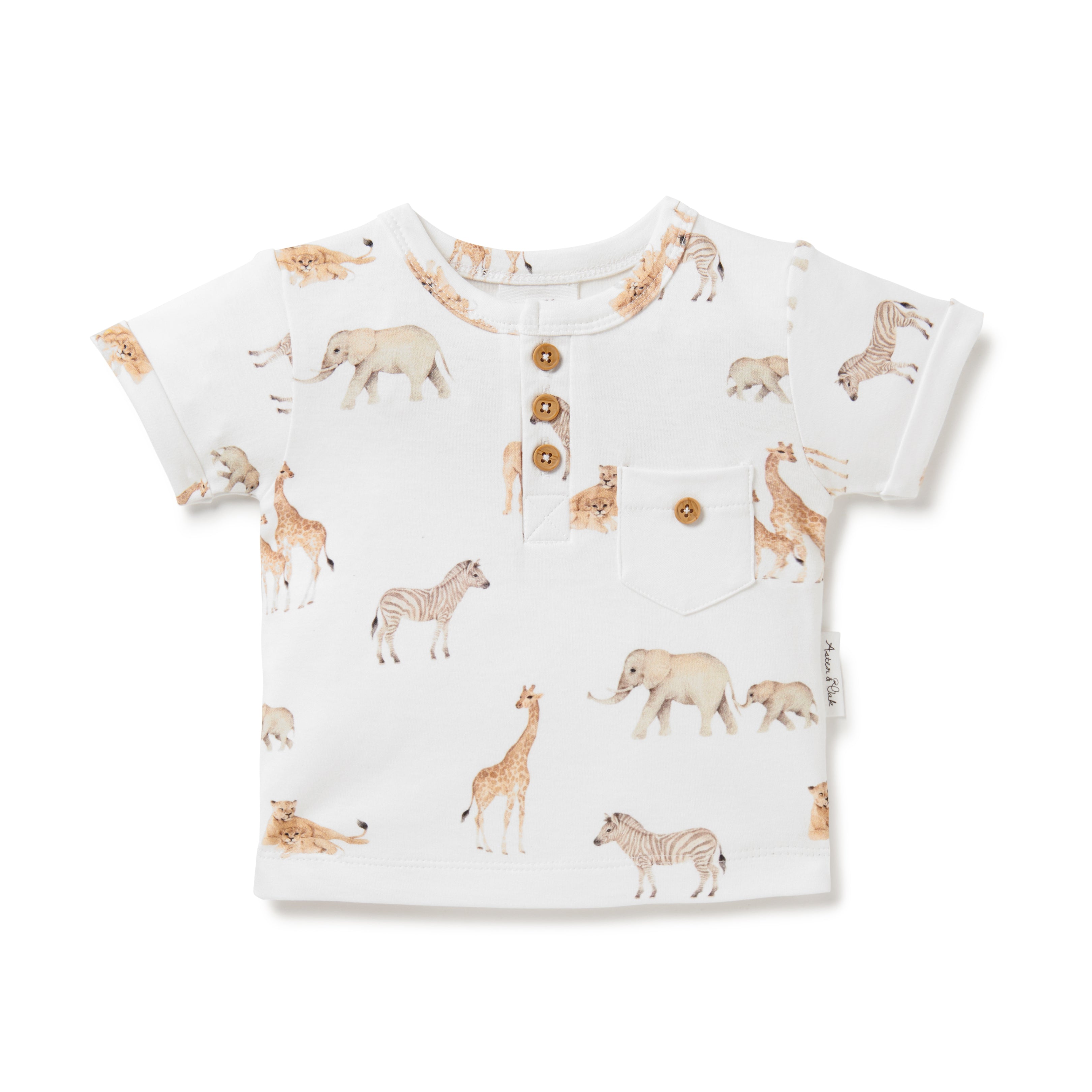 Aster and Oak Savanna Henley Top | Tops & T-Shirts | Bon Bon Tresor