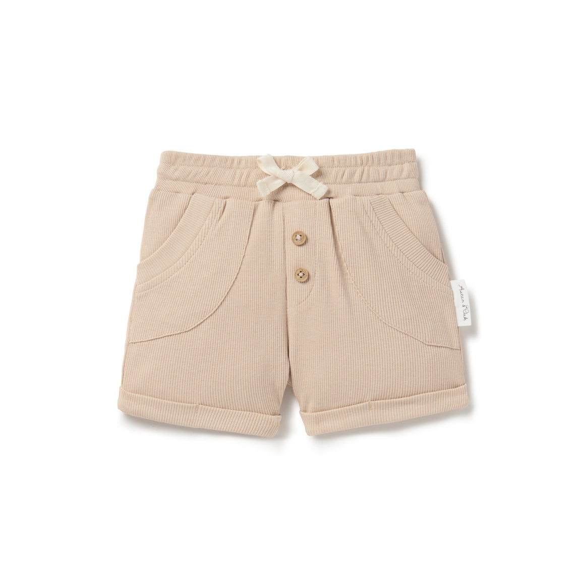 Aster and Oak Taupe Rib Shorts | Pants & Shorts | Bon Bon Tresor