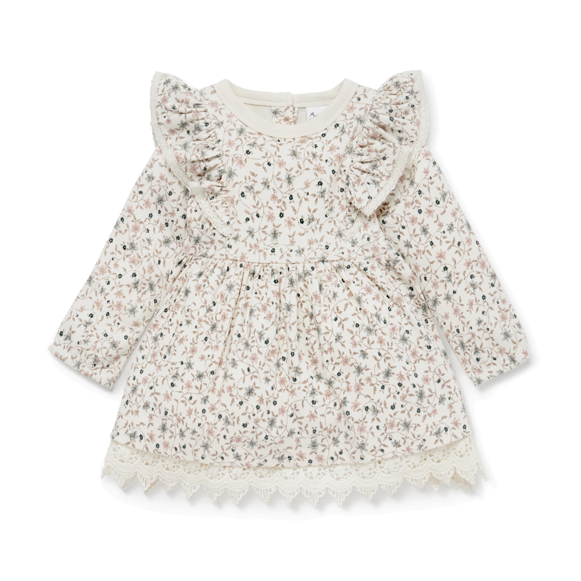Aster and Oak Winter Floral Ruffle Dress | Dresses | Bon Bon Tresor