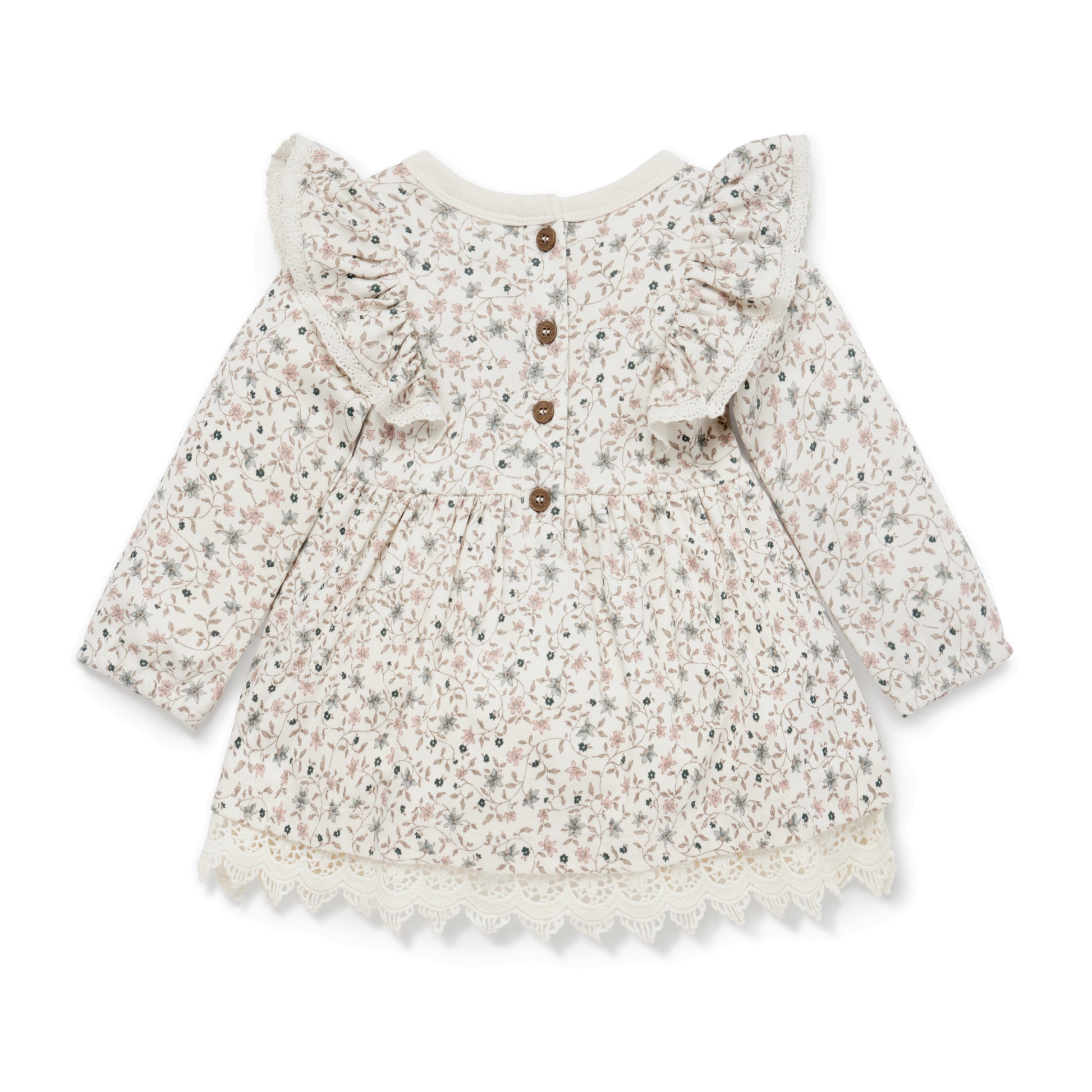Aster and Oak Winter Floral Ruffle Dress | Dresses | Bon Bon Tresor