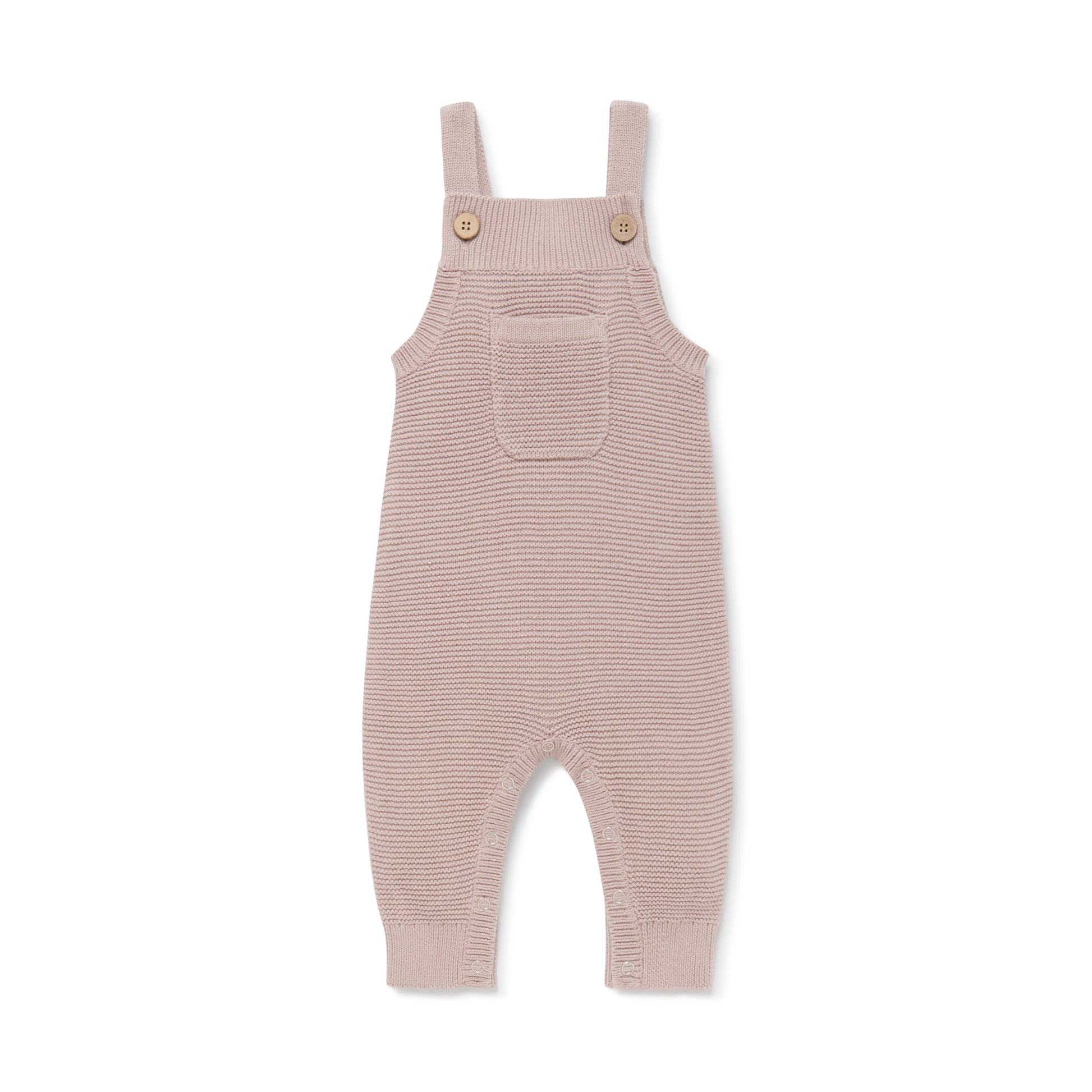 Aster and Oak Mauve Pink Knit Pocket Overalls | Rompers & Playsuits | Bon Bon Tresor