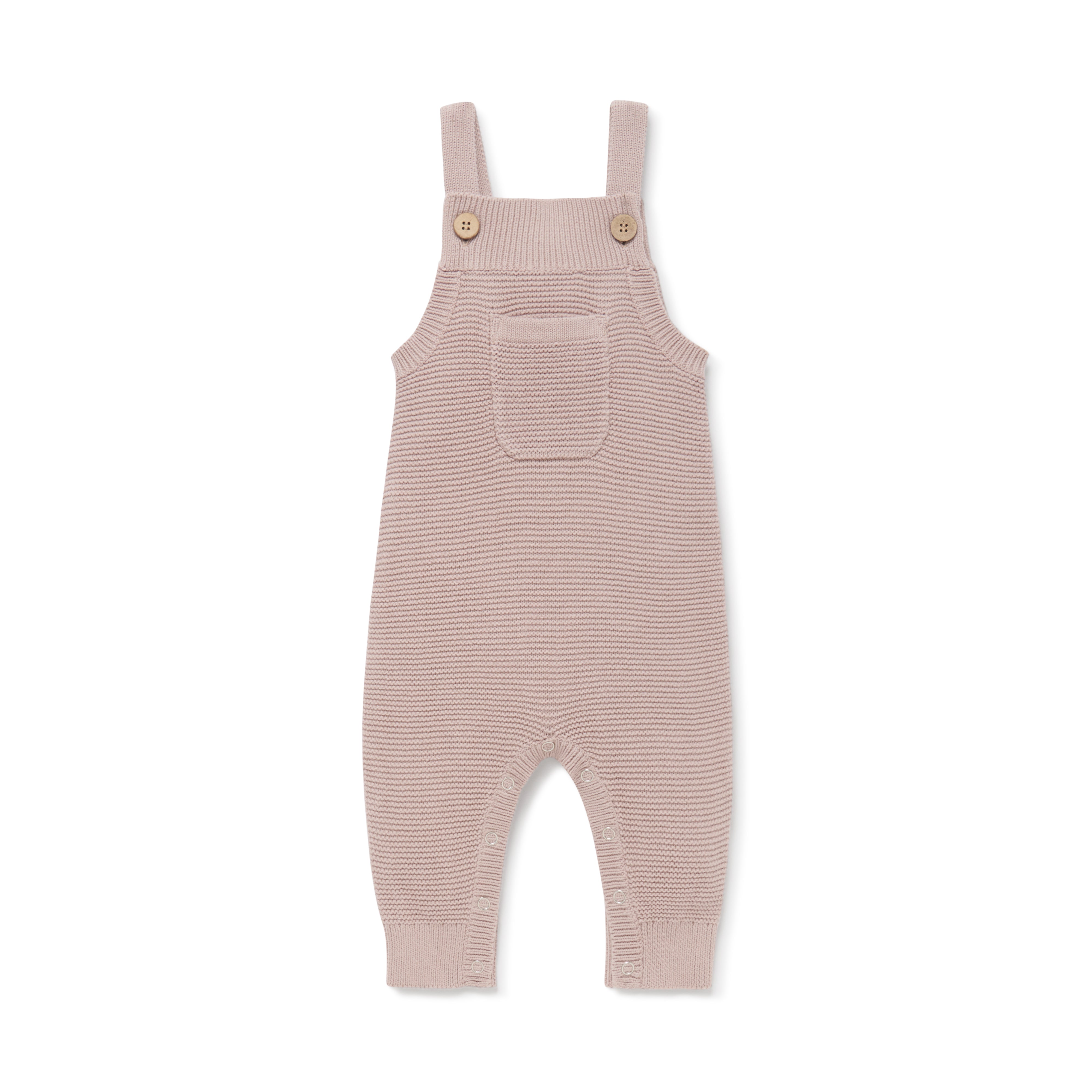 Aster and Oak Mauve Pink Knit Pocket Overalls | Rompers & Playsuits | Bon Bon Tresor
