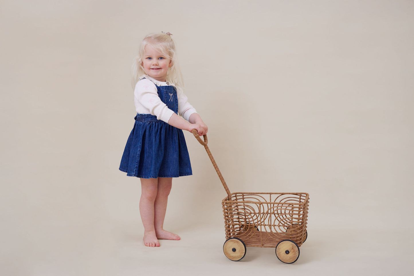Aster and Oak Girls Denim Pini Dress | Dresses | Bon Bon Tresor