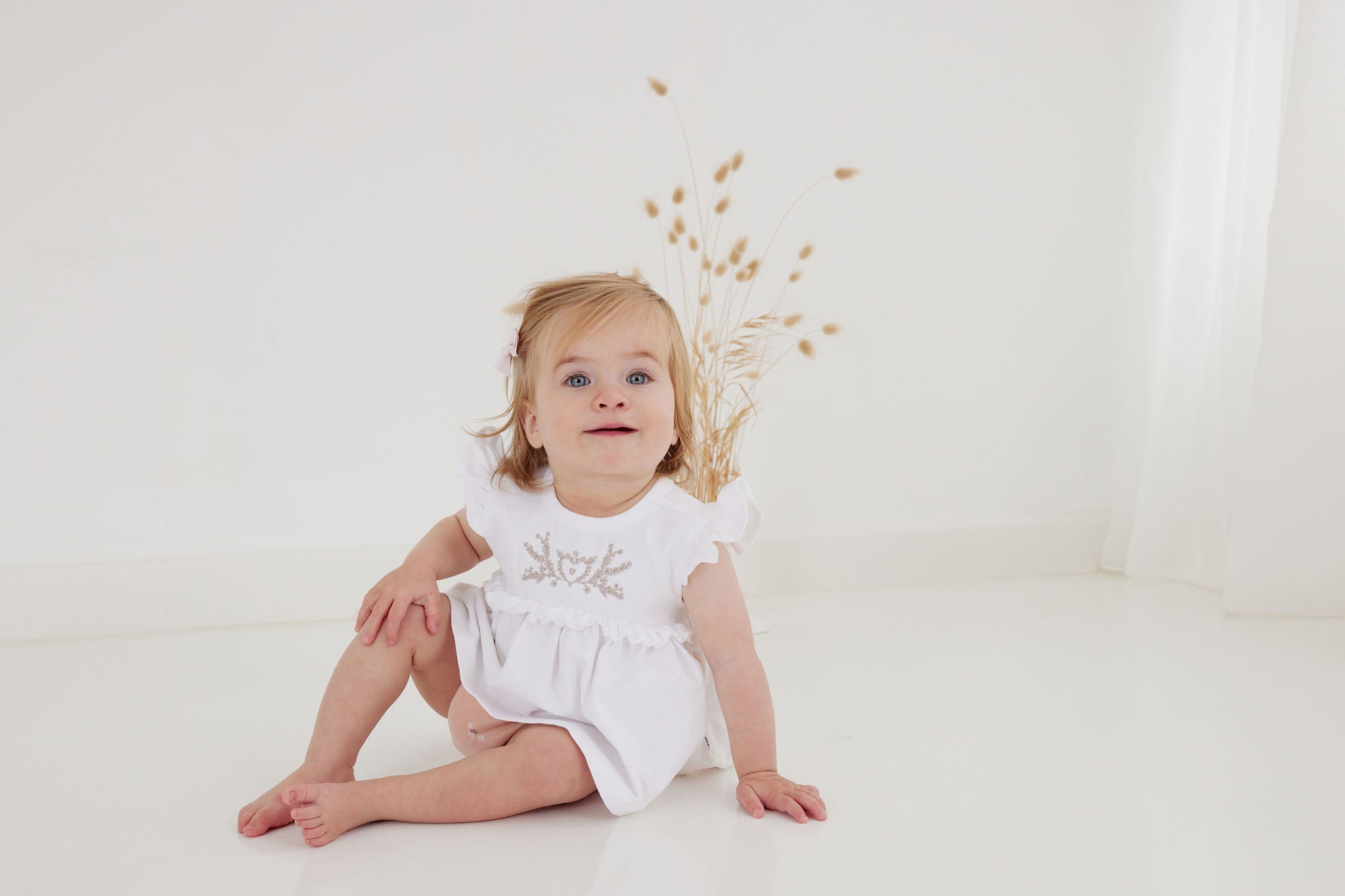 Aster and Oak Embroidered Ruffle Top