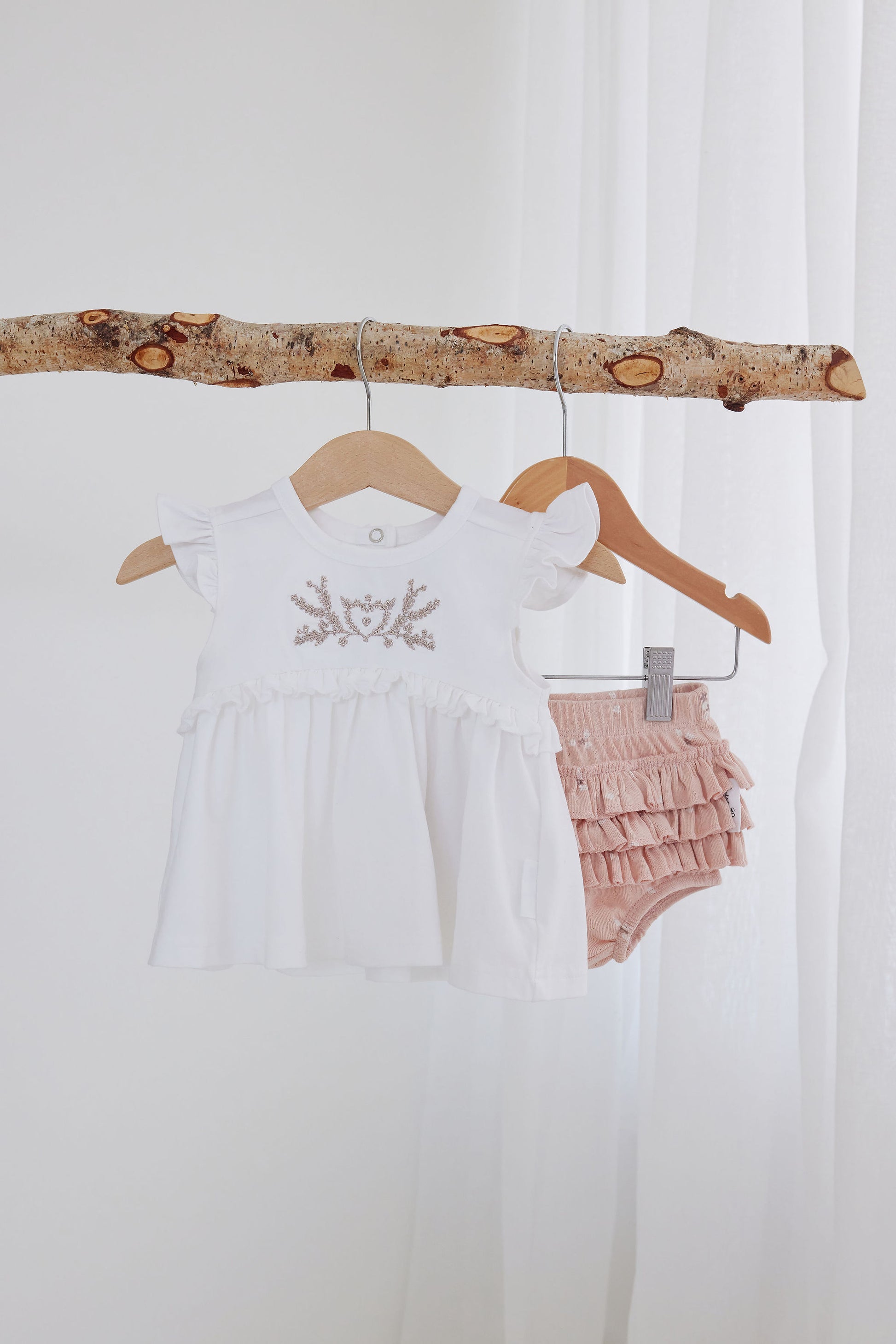 Aster and Oak Embroidered Ruffle Top | Tops | Bon Bon Tresor