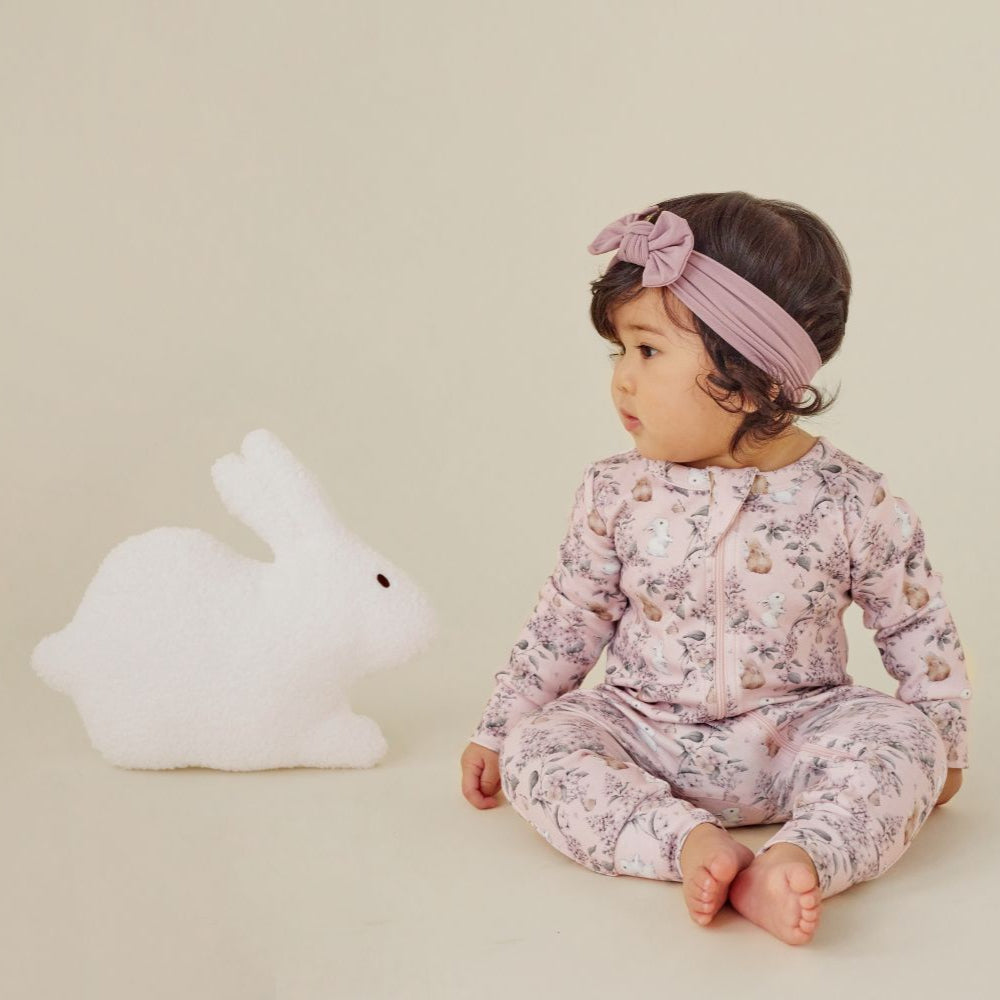 Aster and Oak Bunny Friends Zip Romper | Rompers & Playsuits | Bon Bon Tresor
