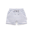 Aster and Oak Baby Boys Blue Stripe Rib Shorts | Shorts | Bon Bon Tresor