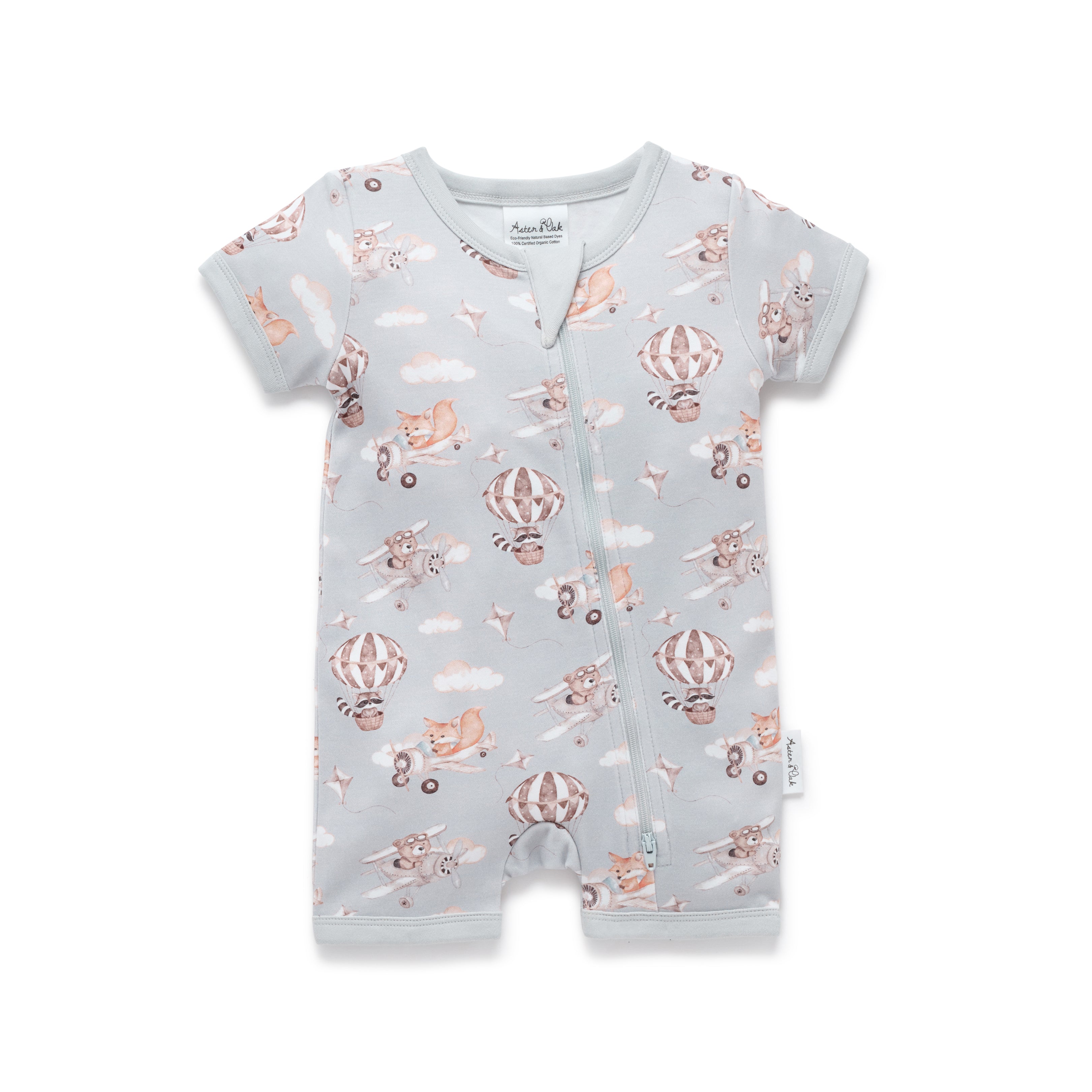 Aster and Oak Flying Friends Zip Romper | Rompers & Playsuits | Bon Bon Tresor