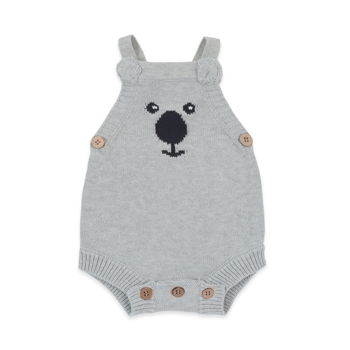 Aster and Oak Grey Marle Koala Knit Romper | Rompers & Playsuits | Bon Bon Tresor