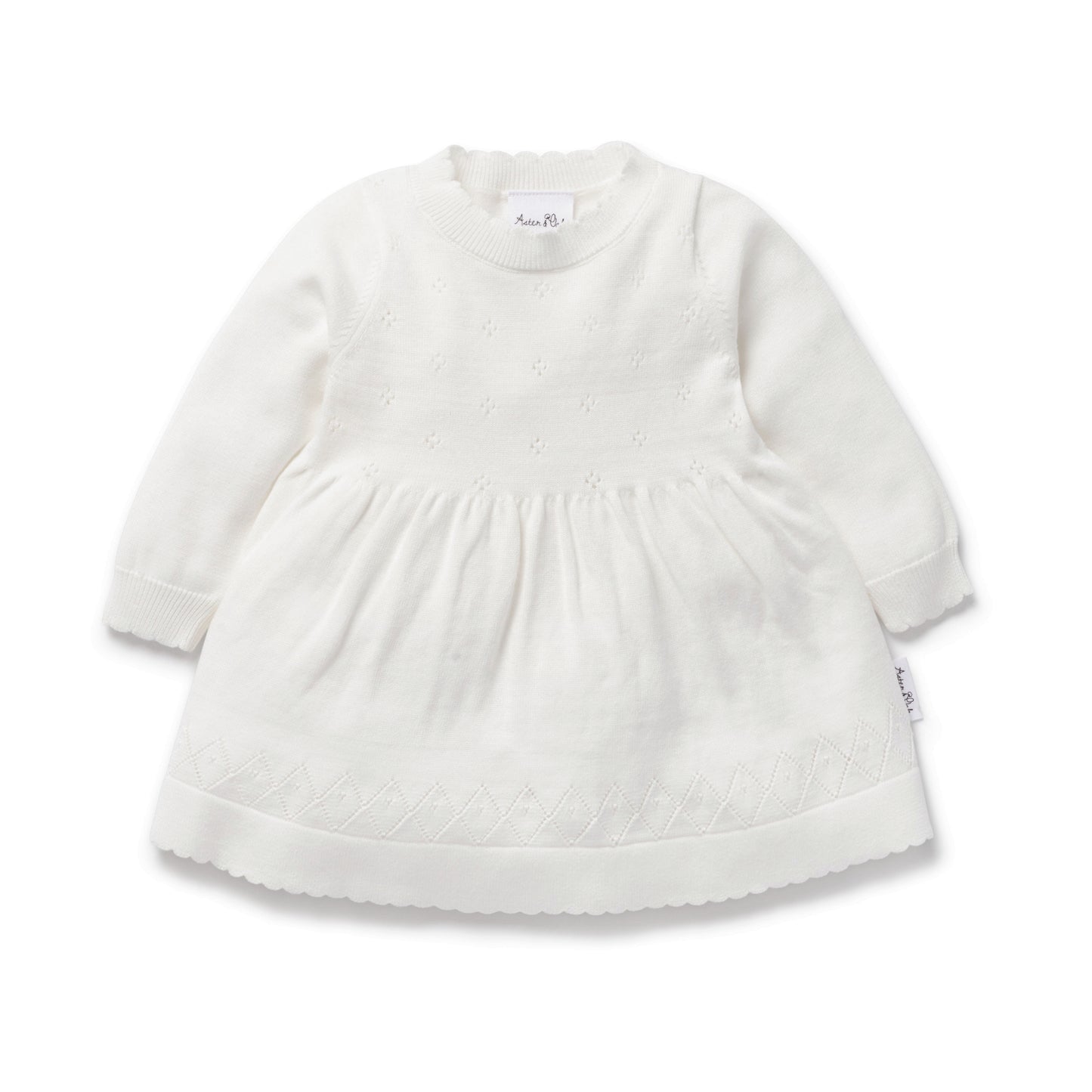 Aster and Oak Ivory Pointelle Knit Dress | Dresses & Skirts | Bon Bon Tresor