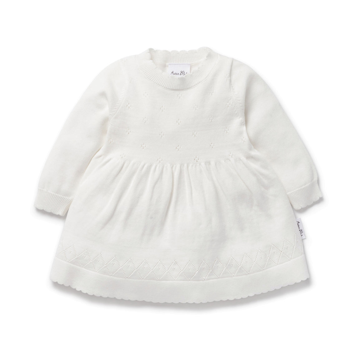 Aster and Oak Ivory Pointelle Knit Dress | Dresses & Skirts | Bon Bon Tresor