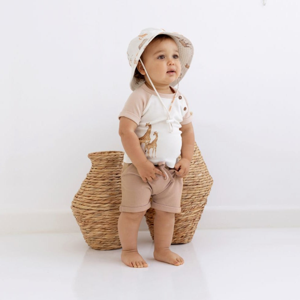 Aster and Oak Taupe Rib Shorts