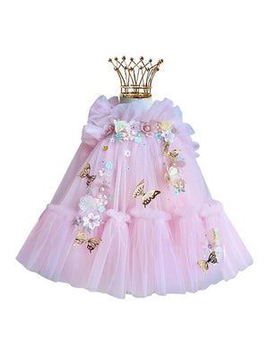 Mimi Miya Seraphina Butterfly Wing Tulle Dress - Pink