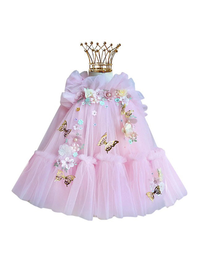 Mimi Miya Seraphina Butterfly Wing Tulle Dress - Pink