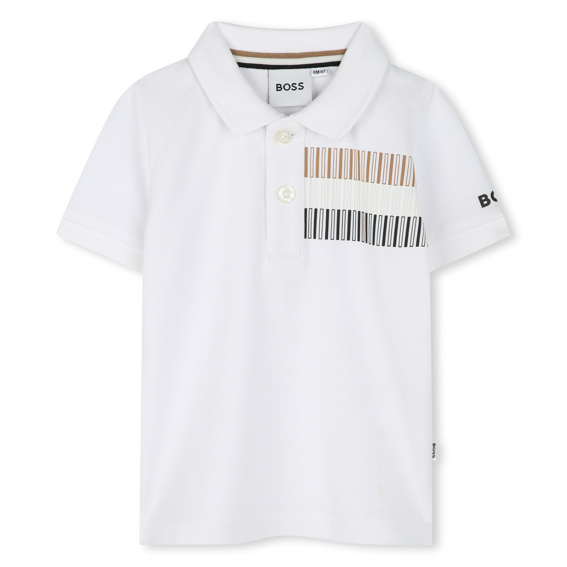 BOSS KIDSWEAR Baby Boys Iconic Stripe Short Sleeve Polo Shirt | Tops | Bon Bon Tresor