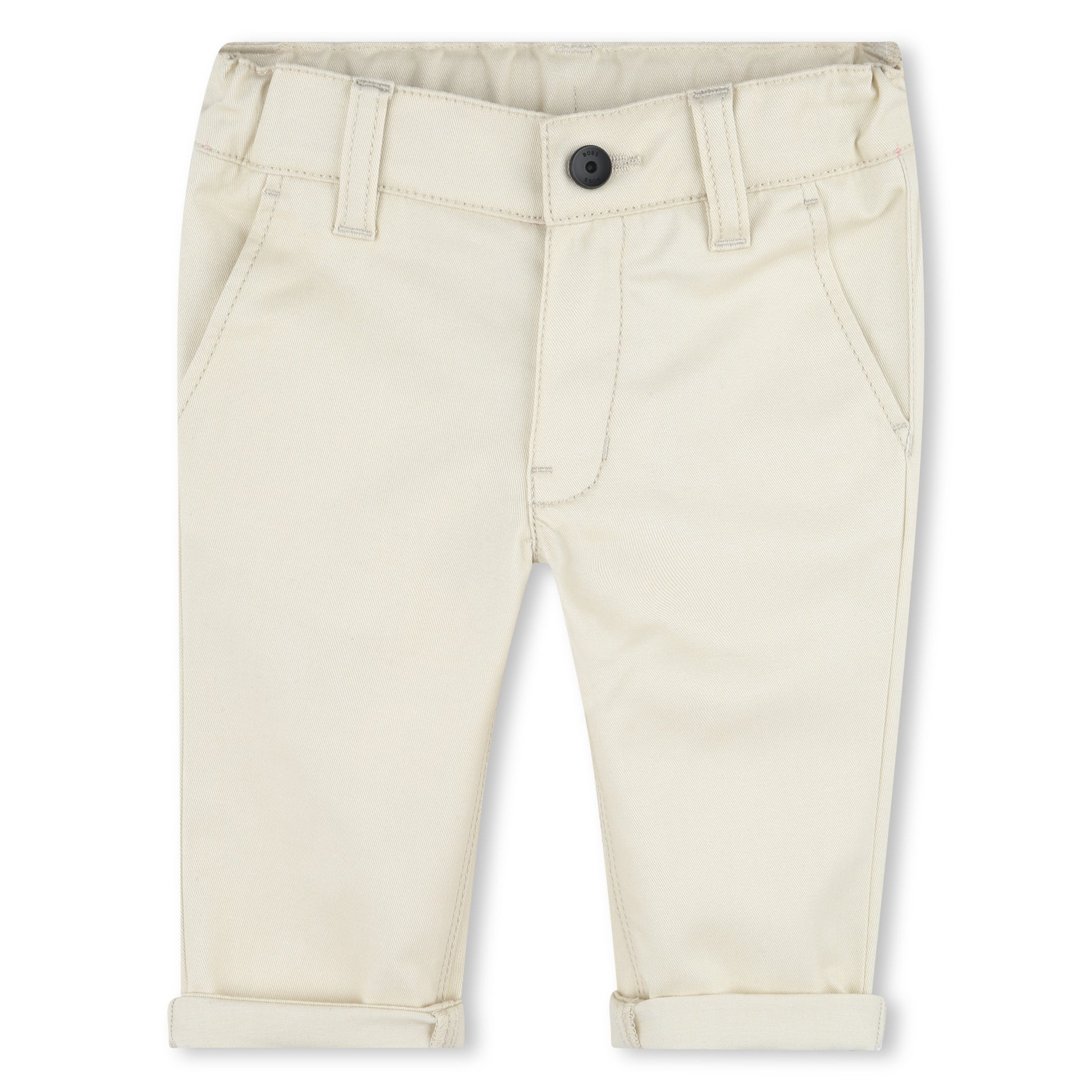 BOSS KIDSWEAR Baby Boys Light Beige Twill Trousers | Trousers | Bon Bon Tresor