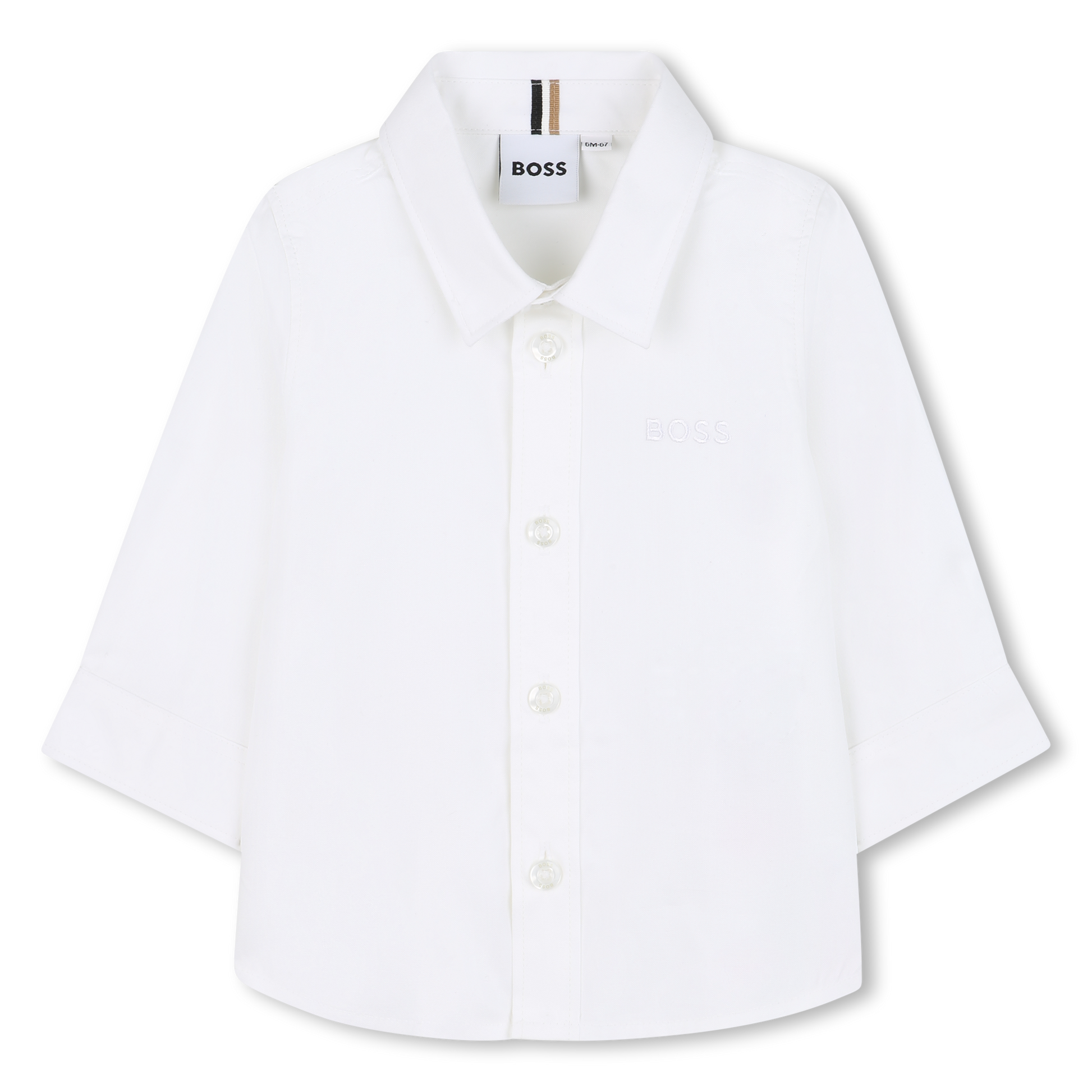 BOSS KIDSWEAR Baby Boys Long Sleeve White Cotton Shirt | Suits & Sets | Bon Bon Tresor