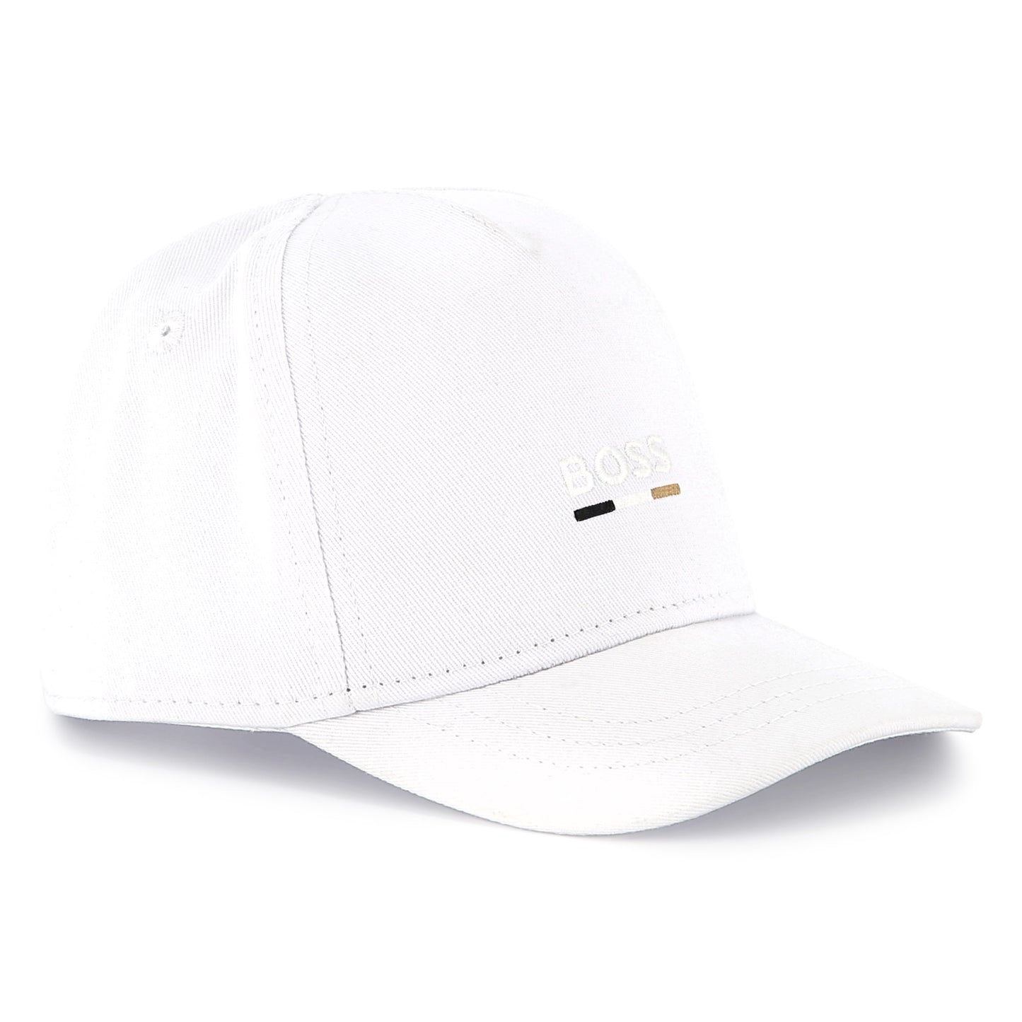 BOSS KIDSWEAR Baby Boys White Cap With Signature Stripes | Hats | Bon Bon Tresor