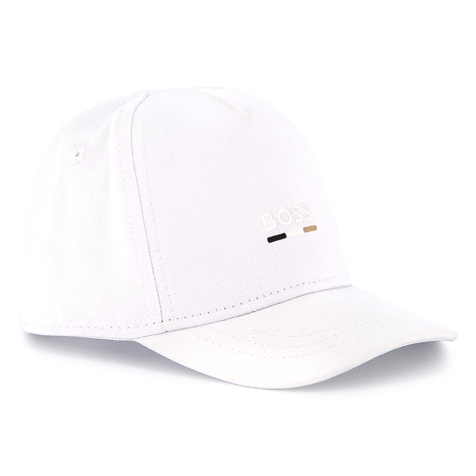 BOSS KIDSWEAR Baby Boys White Cap With Signature Stripes | Hats | Bon Bon Tresor