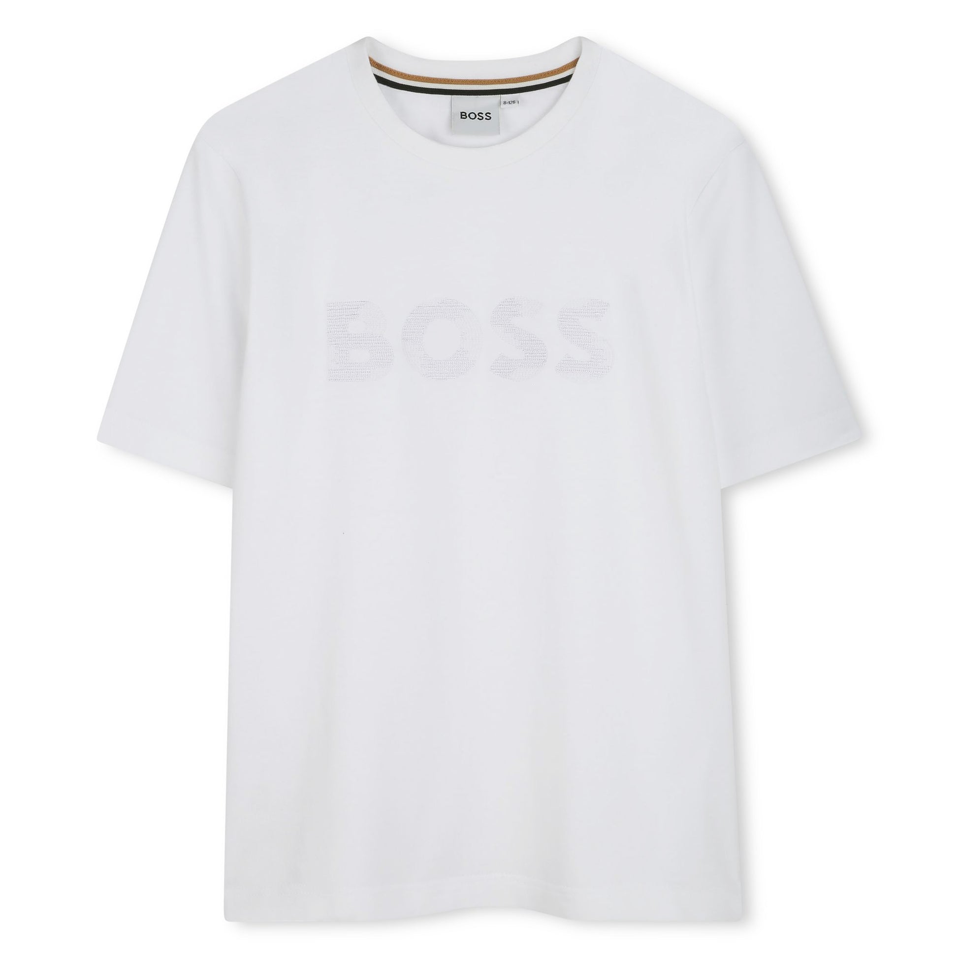BOSS KIDSWEAR Boys White Cotton T-Shirt | Tops & T-Shirts | Bon Bon Tresor