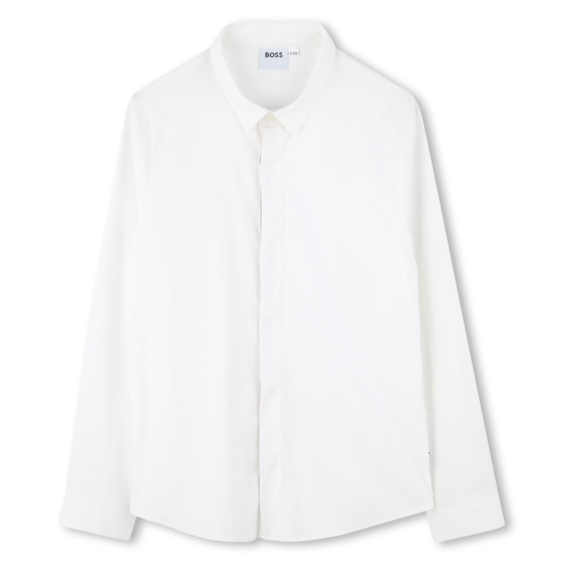 BOSS KIDSWEAR Boys White Long Sleeve Poplin Shirt | Suits & Sets | Bon Bon Tresor