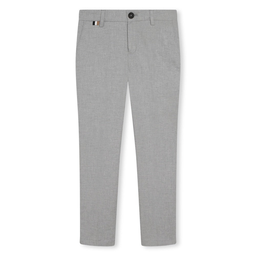 BOSS KIDSWEAR Chine Grey Suit Trousers | Suits & Sets | Bon Bon Tresor