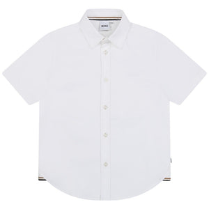 BOSS KIDSWEAR White Oxford Short Sleeve Shirt | Suits & Sets | Bon Bon Tresor