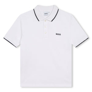 BOSS KIDSWEAR White Short Sleeve Polo | Tops & T-Shirts | Bon Bon Tresor