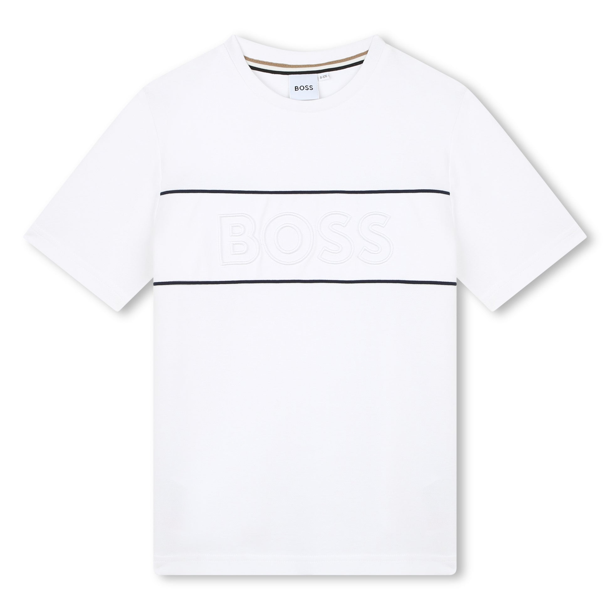 BOSS KIDSWEAR Boys White Short Sleeve Tee Shirt | Tops | Bon Bon Tresor
