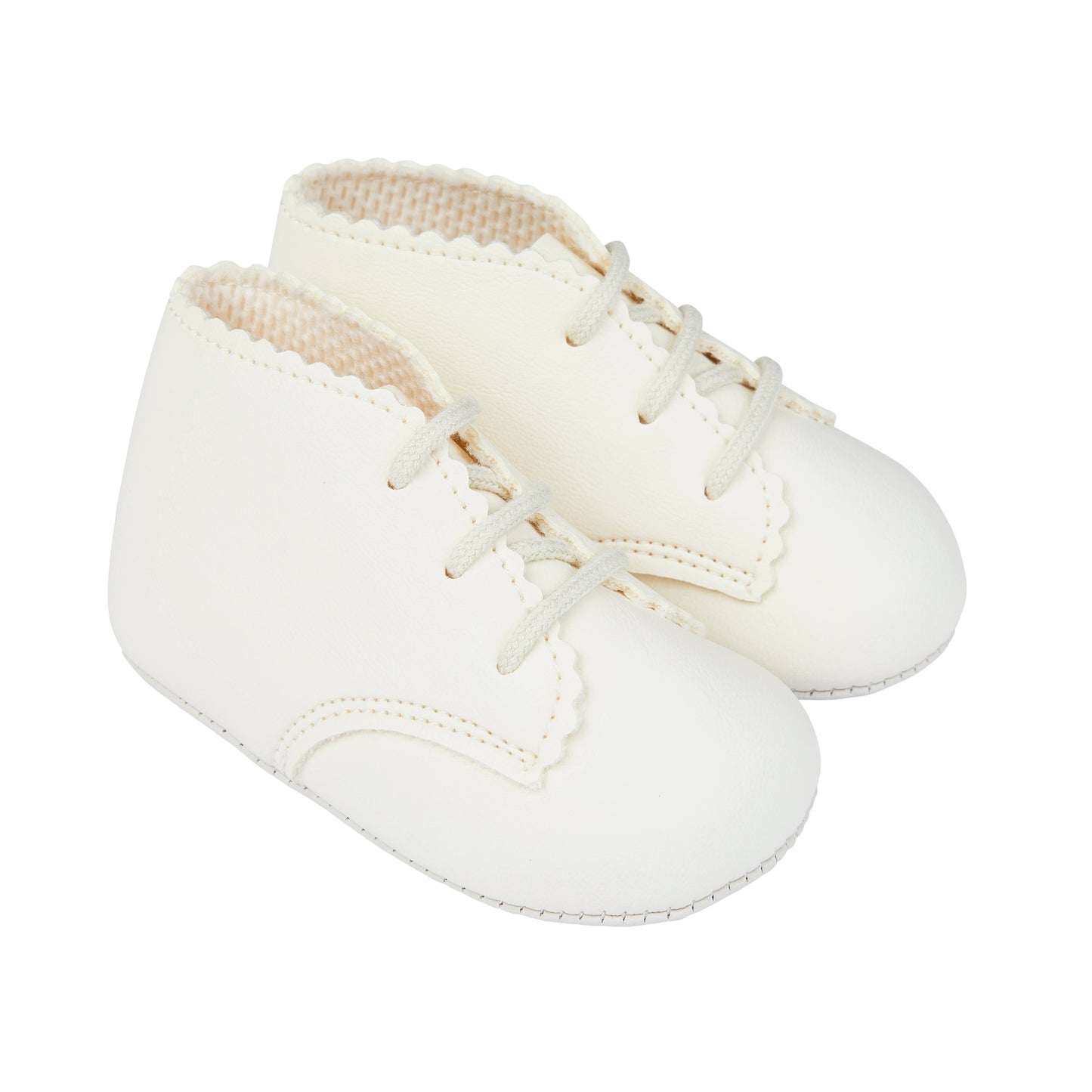 Baypods Soft Sole Lace Up Bootee - Cream | Dress Shoes | Bon Bon Tresor