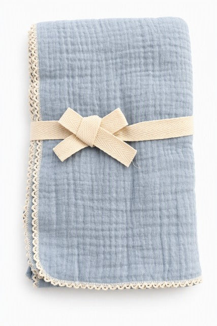 Bon Bon Tresor Blue Muslin Wrap | Wraps & Swaddles | Bon Bon Tresor