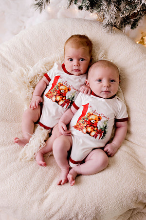 Confetti Kidz My First Christmas Bodysuit - Teddy | Rompers & Playsuits | Bon Bon Tresor