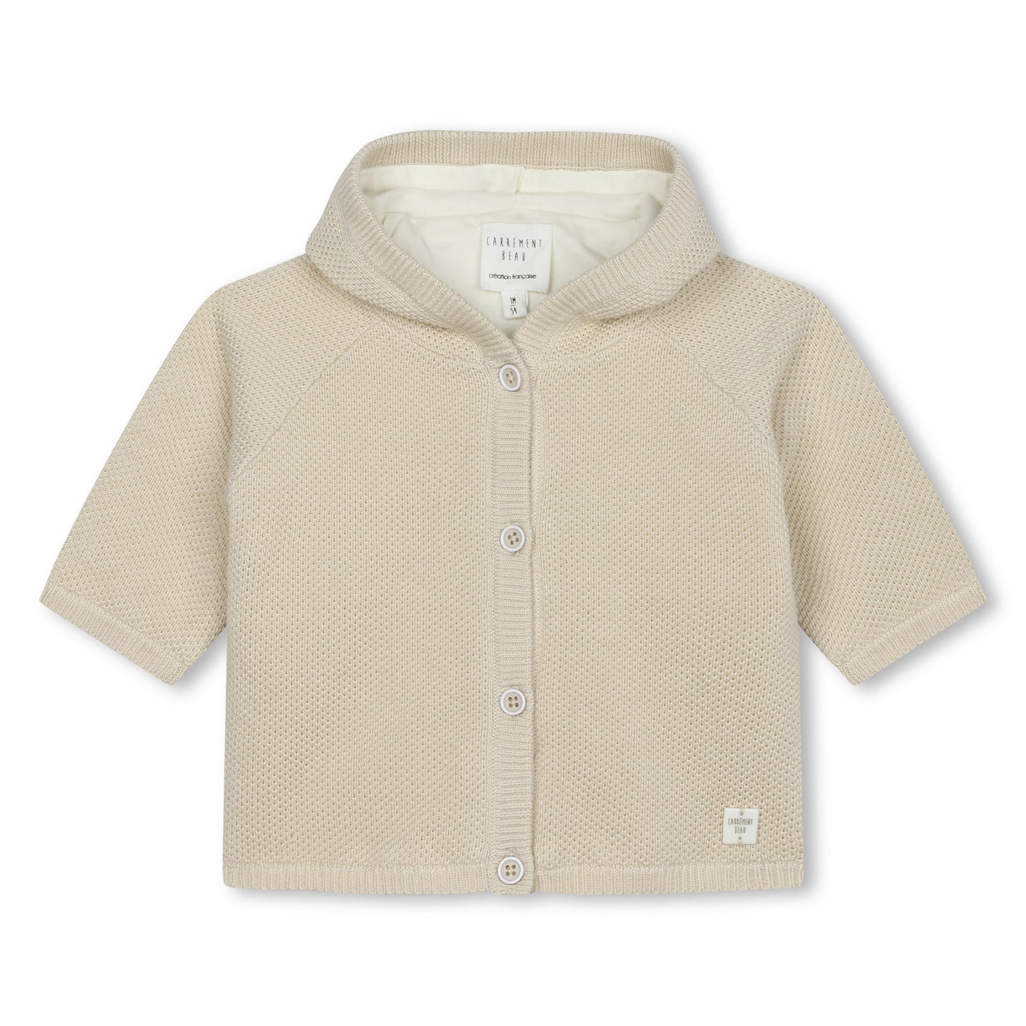 Carrement Beau Stone Knit Hooded Jacket | Sweaters & Knitwear | Bon Bon Tresor