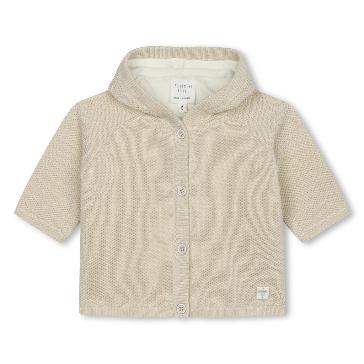 Carrement Beau Stone Knit Hooded Jacket | Sweaters & Knitwear | Bon Bon Tresor