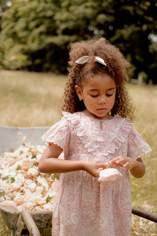 Louise Misha Girls Siloe Dress - Pink Daisy Garden | Dresses | Bon Bon Tresor