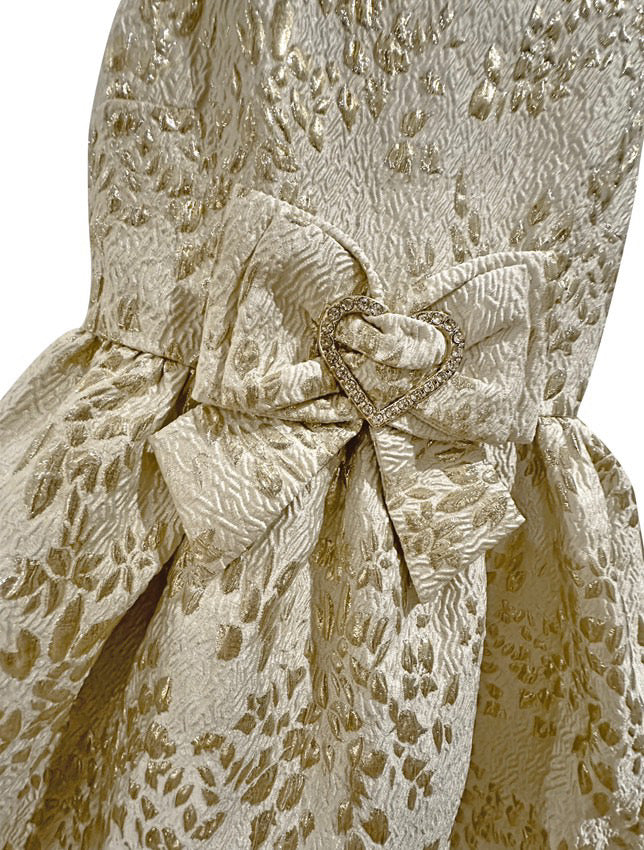 Mimi Miya Milana Gold Brocade Dress | Party Dresses | Bon Bon Tresor