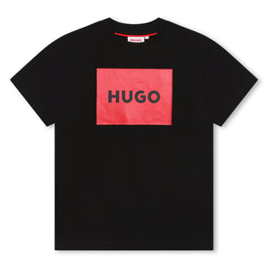 Hugo Kids Boys Short Sleeve T-Shirt - Black | Tops & T-Shirts | Bon Bon Tresor