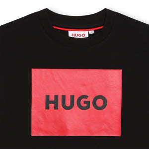 Hugo Kids Boys Short Sleeve T-Shirt - Black | Tops & T-Shirts | Bon Bon Tresor