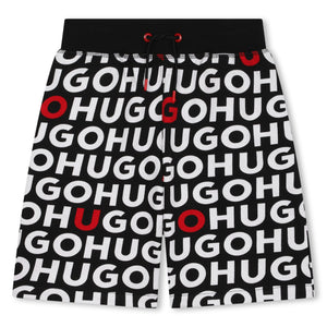 Hugo Kids Boys Monogram Shorts Black | Pants & Shorts | Bon Bon Tresor