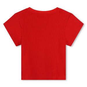 Hugo Kids Girls Short Sleeve T-Shirt - Red | Tops & T-Shirts | Bon Bon Tresor