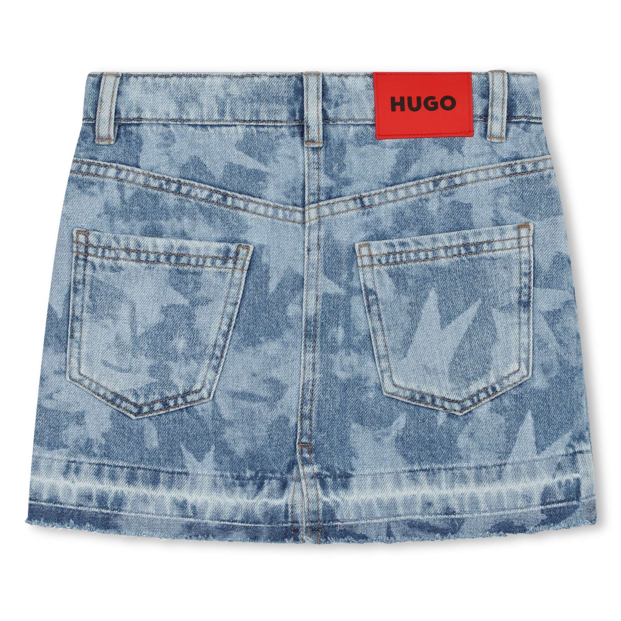 Hugo Kids Girls Laser Stars Print Denim Skirt