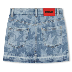 Hugo Kids Girls Laser Stars Print Denim Skirt | Dresses & Skirts | Bon Bon Tresor