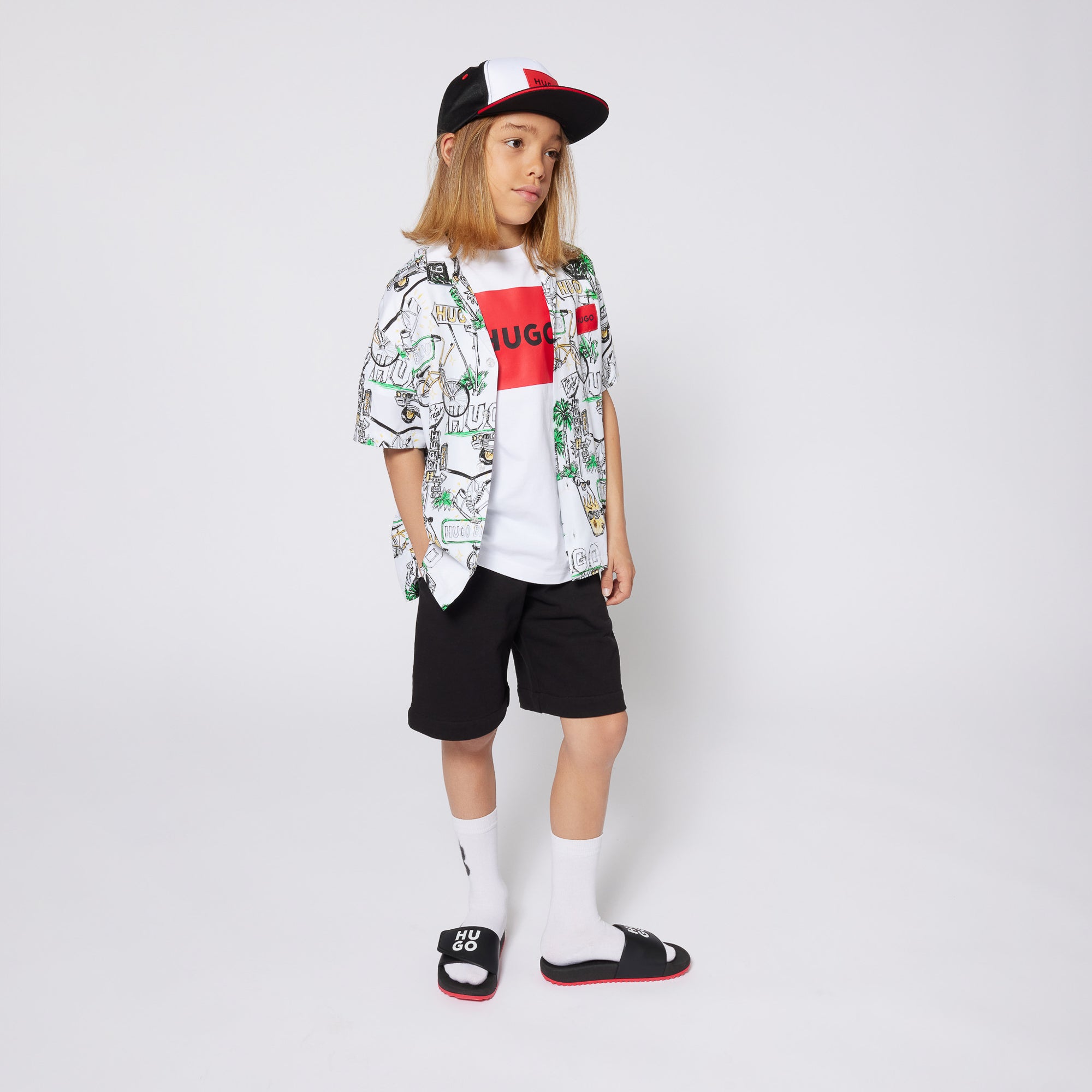 Hugo Kids Short Sleeve T-Shirt - White
