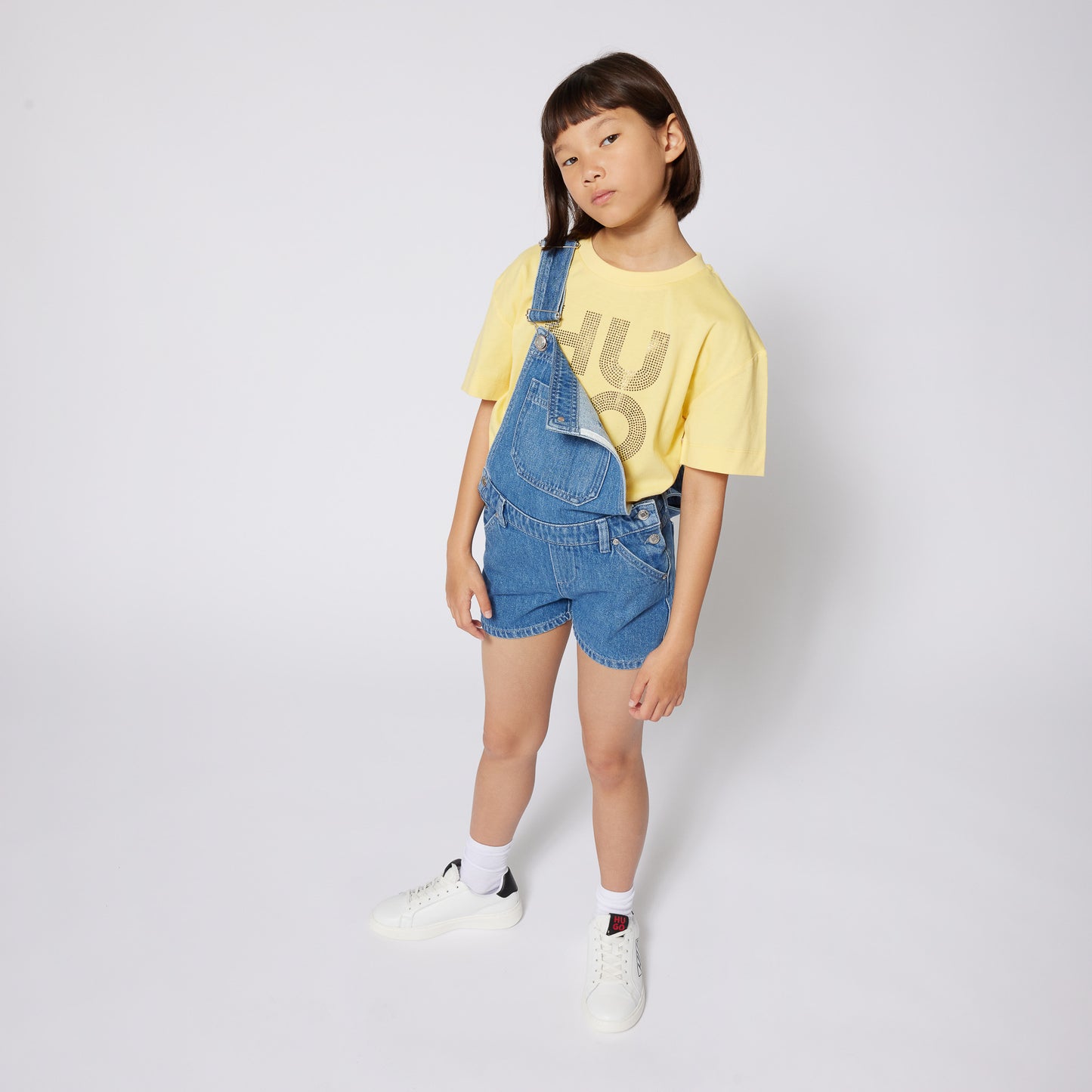 Hugo Kids Girls Studded Logo Short Sleeve T-Shirt