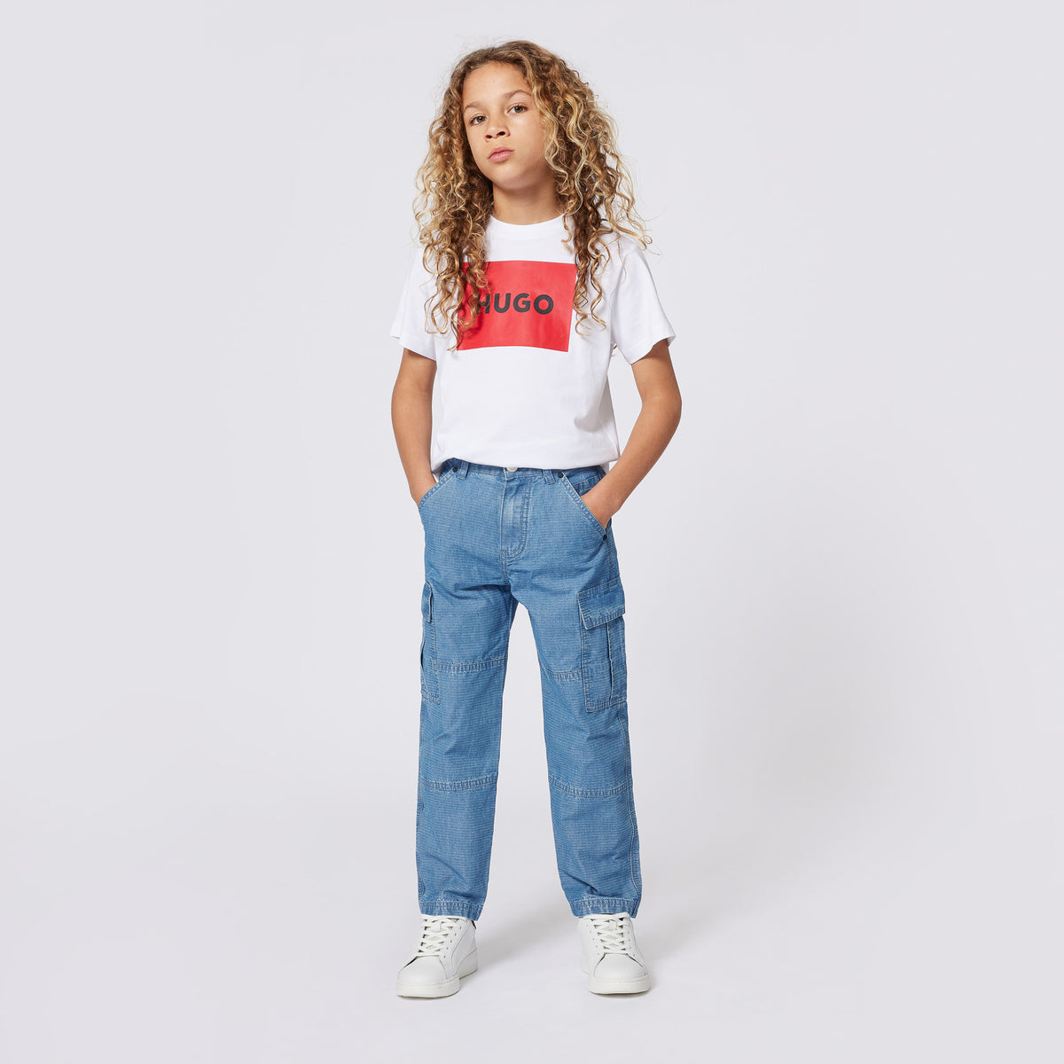 Hugo Kids Boys White Short Sleeve T-Shirt