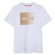 Hugo Kids Boys White Short Sleeve T-Shirt - Gold Logo
