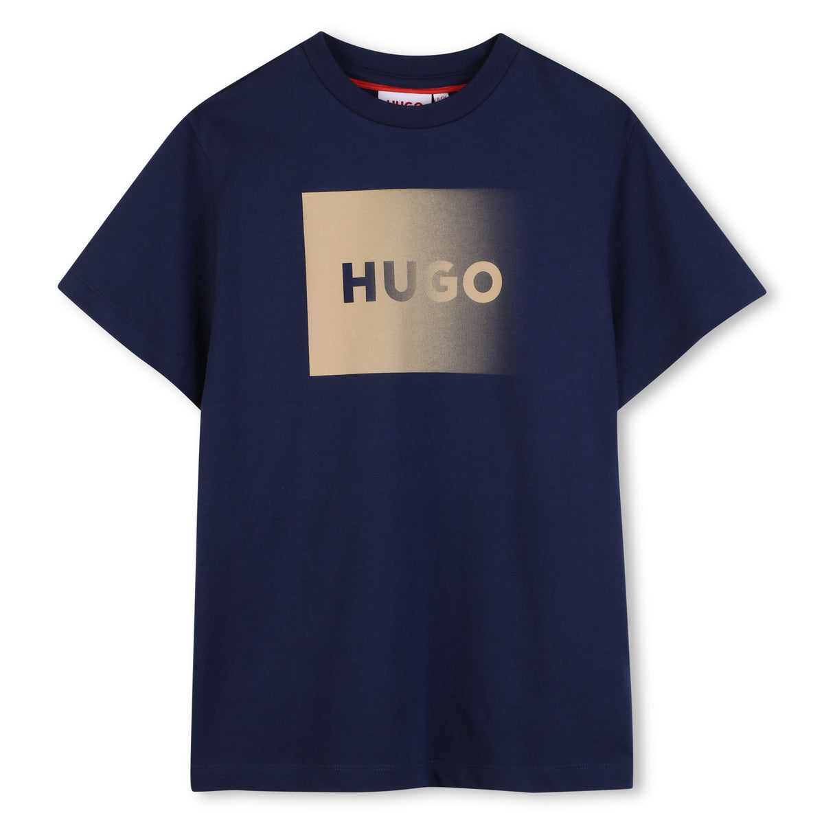 Hugo Kids Boys Navy Short Sleeve T-Shirt - Gold Logo