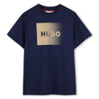 Hugo Kids Boys Navy Short Sleeve T-Shirt - Gold Logo