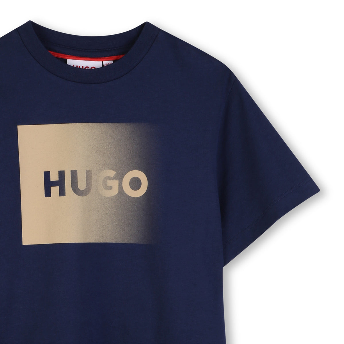 Hugo Kids Boys Navy Short Sleeve T-Shirt - Gold Logo