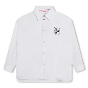 Hugo Kids Long Sleeve Shirt - White | Tops & T-Shirts | Bon Bon Tresor